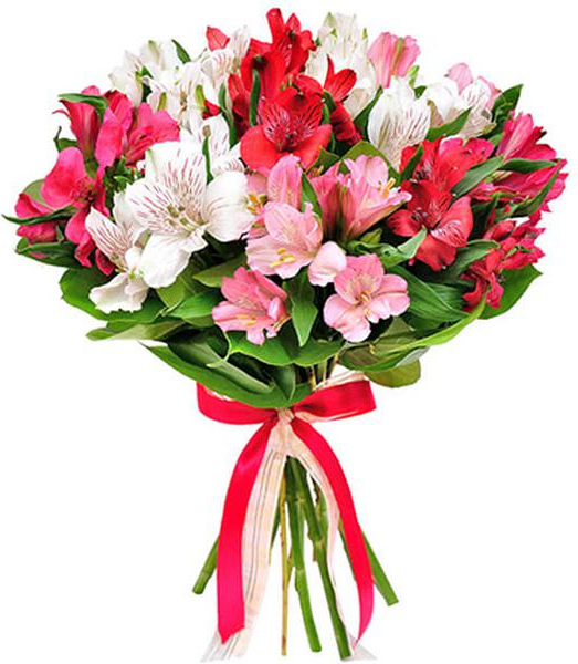 Букет из розовых альстромерий Букет «На удачу»